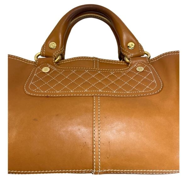 CELINE Boogie Bag Quilted Leather Satchel Caramel Gold Hardware CE00/15 Italy - Picture 7 of 16